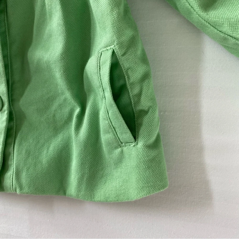 Janie Jack Jacket Size 6 12 Months Green Spring Coat Easter Lined Girls Pockets